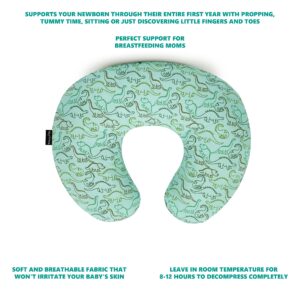 Dream On Me Beeboo Nursing Pillow and Positioner, Breastfeeding and Bottlefeeding Pillow, Removable and Washable Pillow Cover, Soft and Breathable Fabric, Green