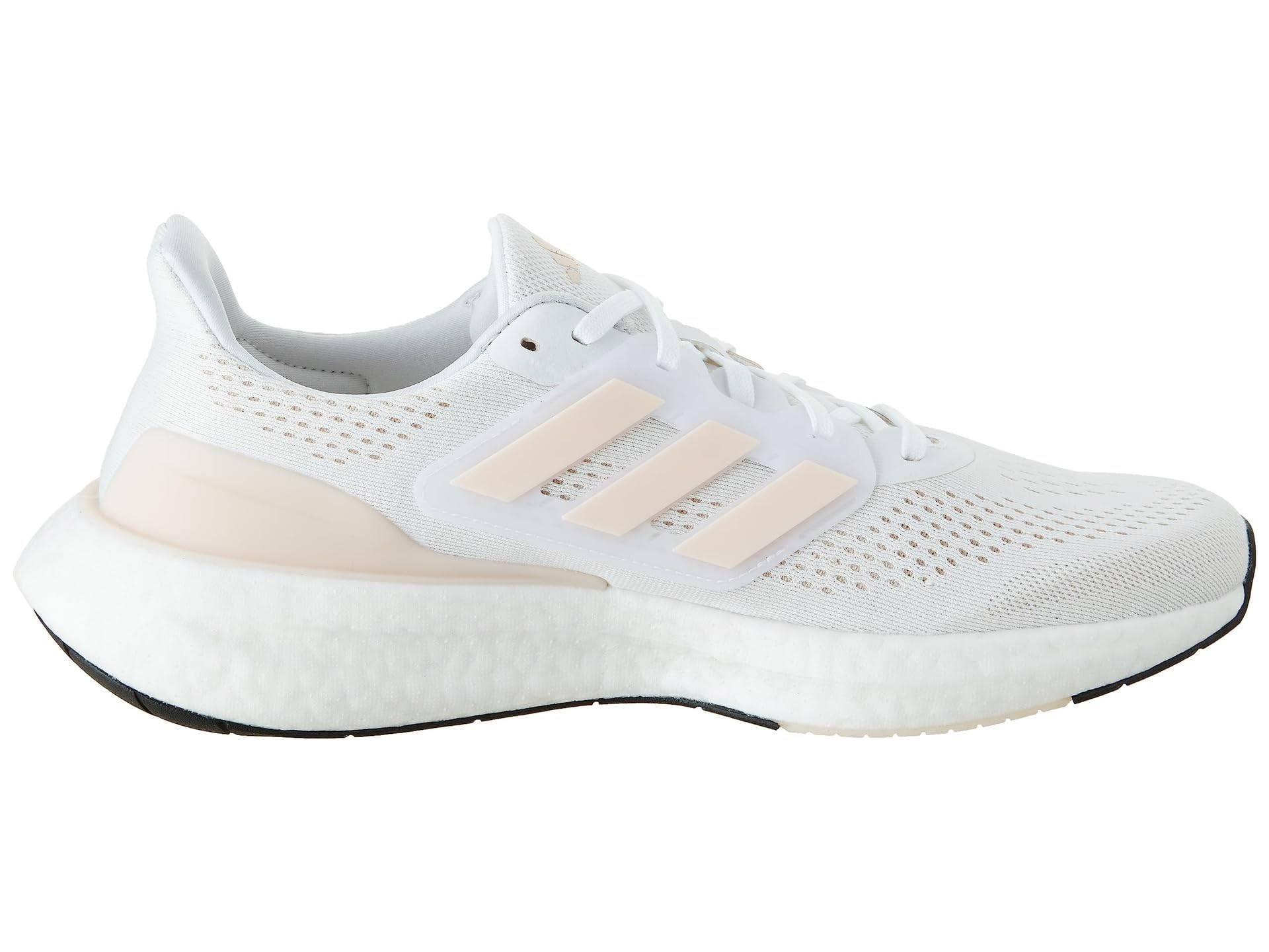 adidas Women's Pureboost 23 Sneaker, White/Wonder Quartz/Core Black, 11