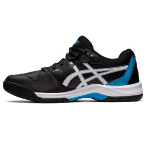 asics men's gel-dedicate 7 tennis shoes, 9.5, black/island blue