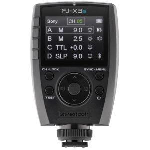 westcott fj-x3 m universal wireless flash trigger with multi-brand camera mount (compatible with canon, sony, nikon, fuji, panasonic, & olympus cameras)