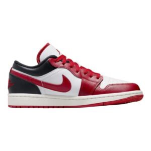 Nike Women's Air Jordan 1 Low UNC Basketball Shoe, White/Gym Red-black-sail, 8