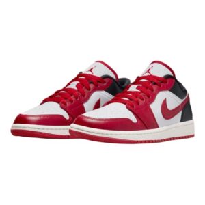 Nike Women's Air Jordan 1 Low UNC Basketball Shoe, White/Gym Red-black-sail, 8