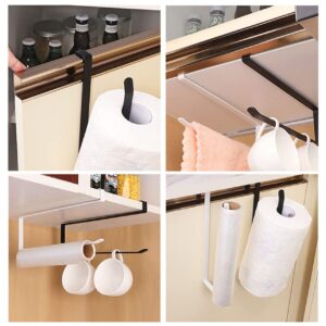 DS. DISTINCTIVE STYLE Paper Towel Holder Under Cabinet Door No Drilling Durable Paper Rolls Rack for Kitchen, Bathroom and RV Storage (Black)