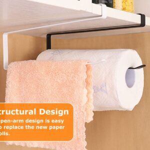 DS. DISTINCTIVE STYLE Paper Towel Holder Under Cabinet Door No Drilling Durable Paper Rolls Rack for Kitchen, Bathroom and RV Storage (Black)