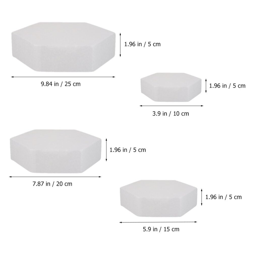 Fake Cake Fake Cake 4pcs Foam Cake Circle Cake Set Cake Decorating Practice Mould for Crafts Flower Wedding Christmas Party Decoration Rotating Cake Stand Rotating Cake Stand