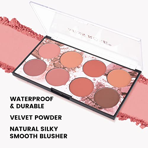 KYDA 8 Colors Face Blush Palette, Natural Matte Blush Palette, Smooth Blendable Powder Blush, Multiuse Makeup Palette, by Ownest Beauty