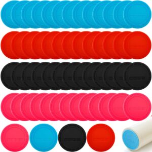 topzea 56 pack rubber bottoms for sublimation tumblers, self adhesive skinny tumblers bottom protective non slip silicone bottom drink coasters bar coasters for wine tumblers, tapered jar, glass cup