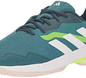 adidas Women's Court Jam Control Sneaker, Arctic Fusion/White/Lucid Lemon, 8