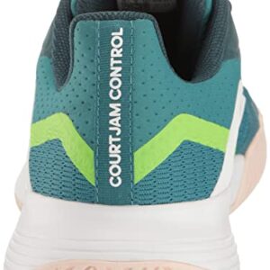 adidas Women's Court Jam Control Sneaker, Arctic Fusion/White/Lucid Lemon, 8