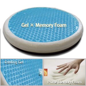 SOJOY Swivel Gel Seat Cushion for Elderly 360 Degree Rotation Seat Cushion with Memory Foam for Wheelchair,Car Seat, Office,Home