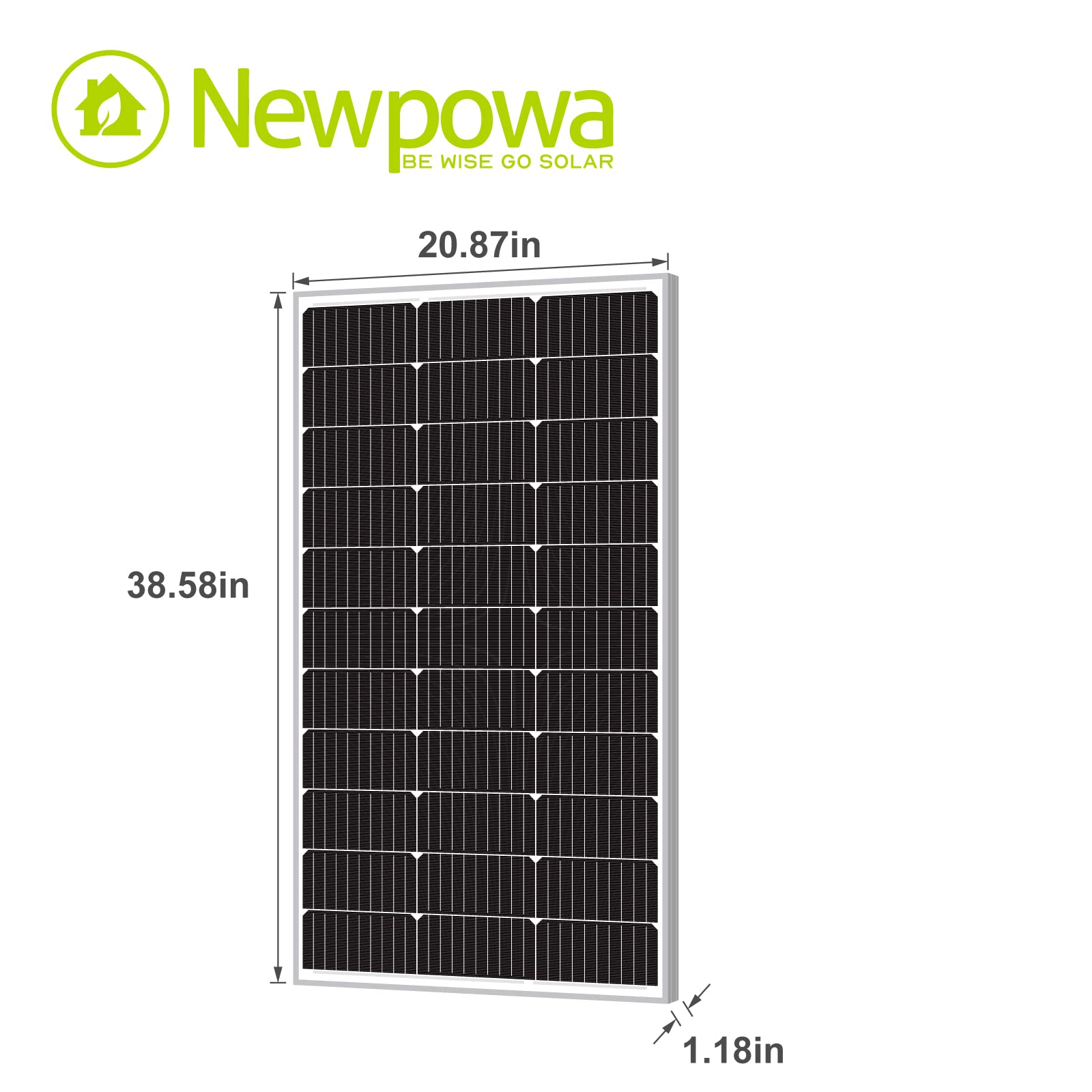 Newpowa 9BB Cell 200 Watt 12V Monocrystalline Solar Panel Kit, 2PCS 100W Solar Charger Kit+12V 100AH LiFePO4 Battery+20A Charge Controller+Mounting Z Brackets+Cable, Solar Power for Off Grid System