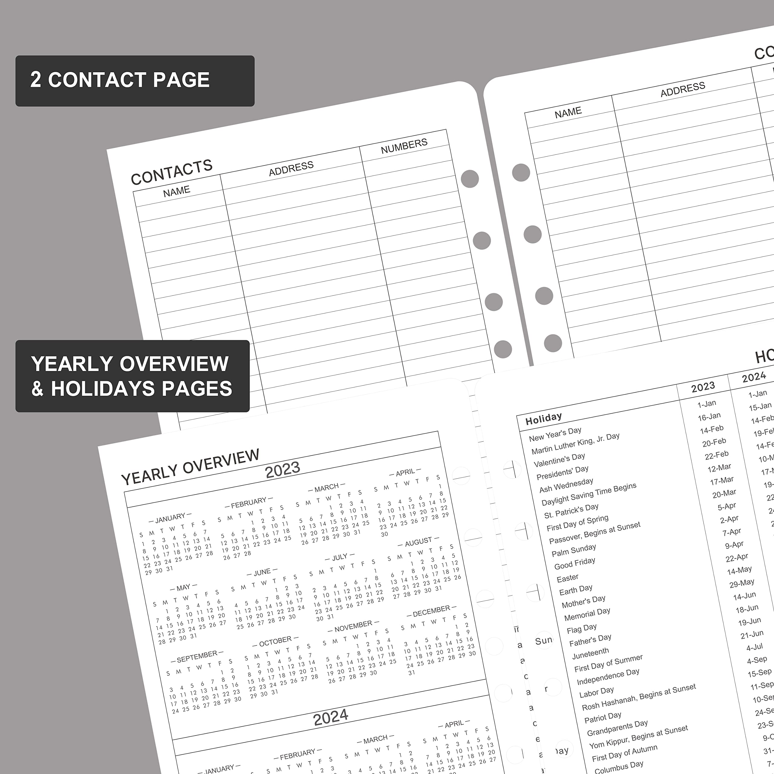 2023-2024 Planner Refills - Planner Refills 2023-2024, 2023-2024 Weekly & Monthly Planner Refills, 2023-2024 Planner Inserts, A5 Planner Refills, A5 Planner Inserts, 5-1/2" x 8-1/4", Jul.2023 -