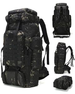 70l camping hiking military tactical backpack outdoor water-repellent adjustable sport bags