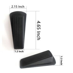 Lesunsul Door Stop, Door Stopper, Door Wedge, 6 Pack Rubber Door Stopper, Rubber Door Stops for Bottom of Door, Works on All Floor Types-Black