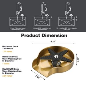 Stainless Steel Glass Rinser for Kitchen Sinks - ARCORA Glass Washer for Sink Brushed Gold, 360° Rotating Baby Bottle Washer, Gold Kitchen Sink Glass Rinser