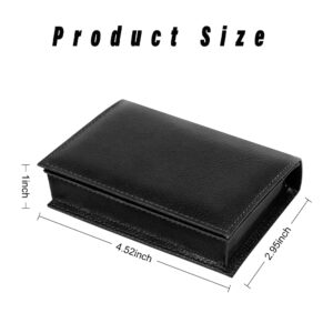 Olanpei 2 Pack Leather Business Card Holder for Men Women, Large Space for 40 Business Cards Wallet Credit Card Holder （Black/Brown）