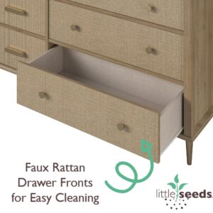 Little Seeds Shiloh Convertible 6 Drawer Dresser, Natural and Faux Rattan