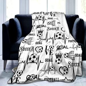 Soccer Blanket Super Soft Flannel Blankets and Throws Outdoor Football for Bedding Boys Girls Adults Gifts 50"X40"