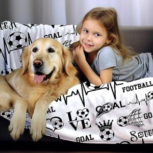 Soccer Blanket Super Soft Flannel Blankets and Throws Outdoor Football for Bedding Boys Girls Adults Gifts 50"X40"