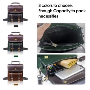 Little Bee Mini Backpack Women's Faux Leather Backpack Convertible Purse Stylish Crossbodybag (Green)