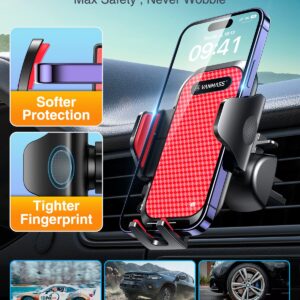 VANMASS [Pro Version] Universal Car Phone Mount [Super Suction Cup] Dashboard Phone Holder Stand, Handsfree Windshield Dash Vent Phone Holder Car, Compatible for iPhone 14 13 12 LG & Truck, Red