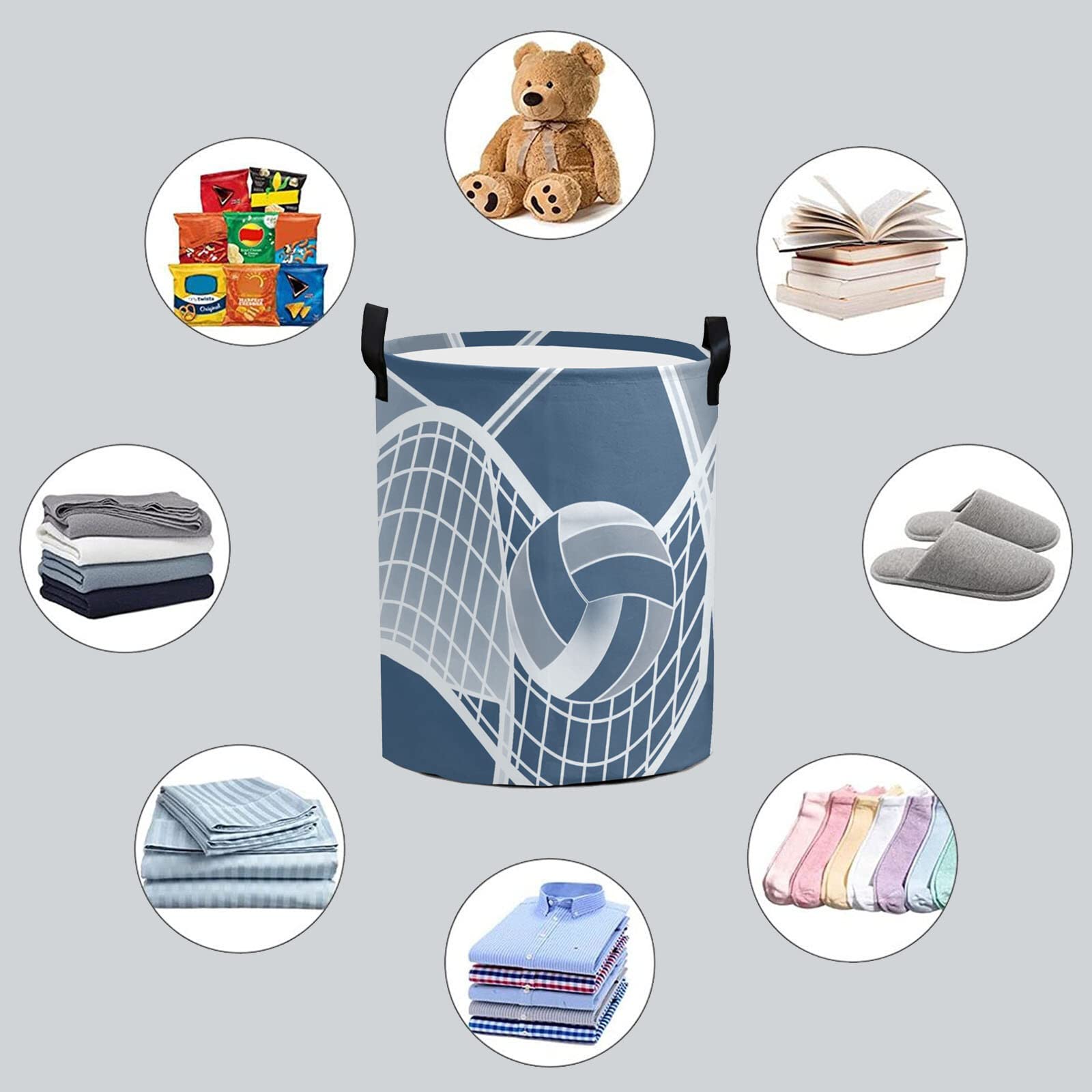 Custom Watercolor Cute Elephant Laundry Basket Handles Collapsible Hamper Foldable Storage Bin Living Room Office Bathroom Bedroom