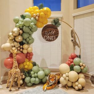 Mustard Yellow Balloons Birthday Decoration 73pcs 5/10/12/18 inch Assorted Sizes Tropical Balloons Thanksgiving Fall Party Balloons