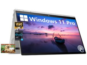 hp envy x360 2-in-1 convertible business laptop, 15.6” fhd touchscreen, 12th gen intel core i7-1255u, windows 11 pro, 16gb ram, 512gb ssd, long battery life, backlit keyboard, 32gb durlyfish usb card