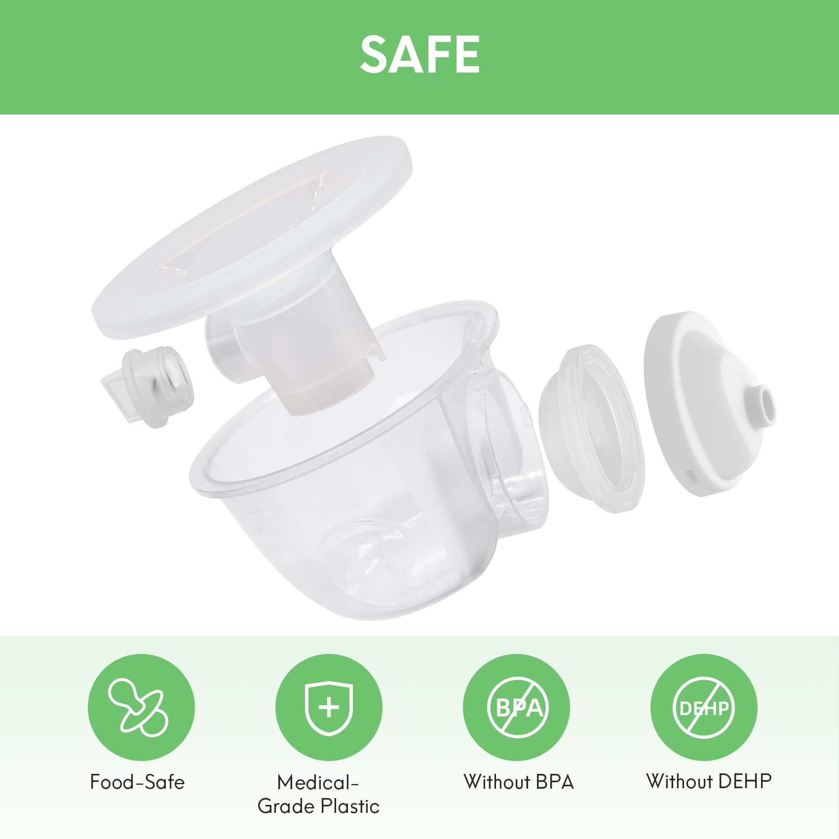 LOZAEVE Baby CaraCups Wearable Milk Collection, Portable Hands Free Breast Milk Collection Cup Set, Compatible with for Spectra S1 / S2, Medelaa, Lansinohh, 99.9% Separable Electric Breast Pumps, 2PC