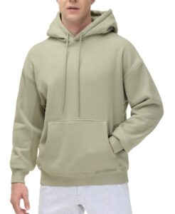 the gym people men's fleece pullover hoodie loose fit ultra soft hooded sweatshirt with pockets light green