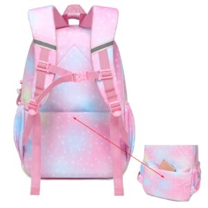 NIWEIYA Children Bookbag Kids Backpacks for Girls Kids Schoolbag Women Casual Packaging Waterproof Laptop Bag (Pink 35L)