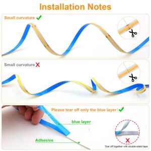 Smacen Battery Powered COB Led Strip Lights, 4.92Ft Battery Operated 6000K Cool White LED Strip Lights, High Brightness Flexible LED Tape Lights for TV, Cabinet, Bedroom, Party, Home DIY Decoration