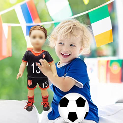 18 Inch Doll Clothes - Team USA 6 Piece 18" Doll Soccer Uniform Fits 18 inch Doll, Includes Headband,Shirt,Shorts, Socks,Shoes and Football