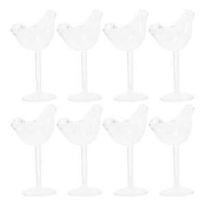 wine glasses set of 8, bird shape wine glasses cocktail glass, bird martini glasses for holidays anniversary birthday wedding party celebrations 5 ounce/150ml