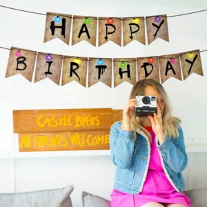 Stranger Happy Bithday Things Banner Party Decorations Marathon Night Boys Girls Bithday Party Decoration Banner