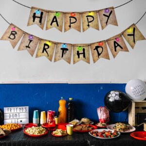 Stranger Happy Bithday Things Banner Party Decorations Marathon Night Boys Girls Bithday Party Decoration Banner