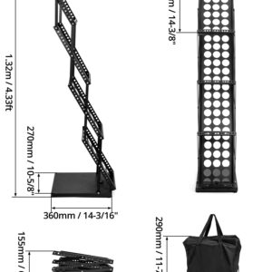 QWORK Magazine Brochure Display Rack Stand, 4 Pocket Foldable Literature Catalog Rack Book Holder Tradeshow Display Stand, for Office Store and Exhibition Trade Show (Black)