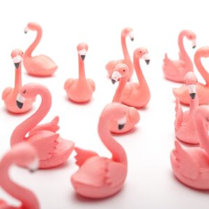 30PCS Flamingo Cake Decorations Flamingo Cake Toppers Mini Flamingo Figurines for Flamingo Party Decor