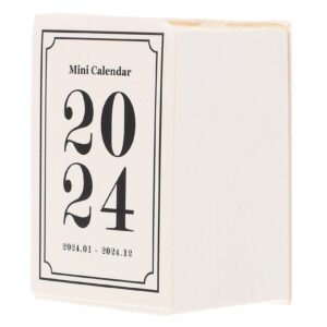 operitacx miniature desk calendar 2024 tear off daily calendar memo pad calendar aesthetic time scheduler planner agenda organizer for home office school white