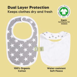 KeaBabies 6-Pack Baby Burp Cloths for Baby Boys and Girls and 8-Pack Baby Bibs for Baby Boys & Girls - Organic Cotton Burp Clothes for Baby Boy - Organic Baby Bib for Boy, Girl