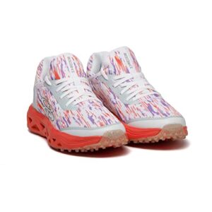 Boombah Women's Raptor SE Luminary Burst Turf Pearl/Hot Coral/White - Size 8.5