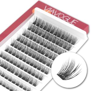 viavogue lash clusters, 120 eyelash extension clusters, reusable wispy volume natural look soft and lightweight individual lashes, apply the cluster lashes underneath natural lashes (volume mix)