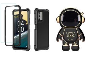 for at&t mastro 3 case with screen protector+cute hidden astronaut phone stand holder