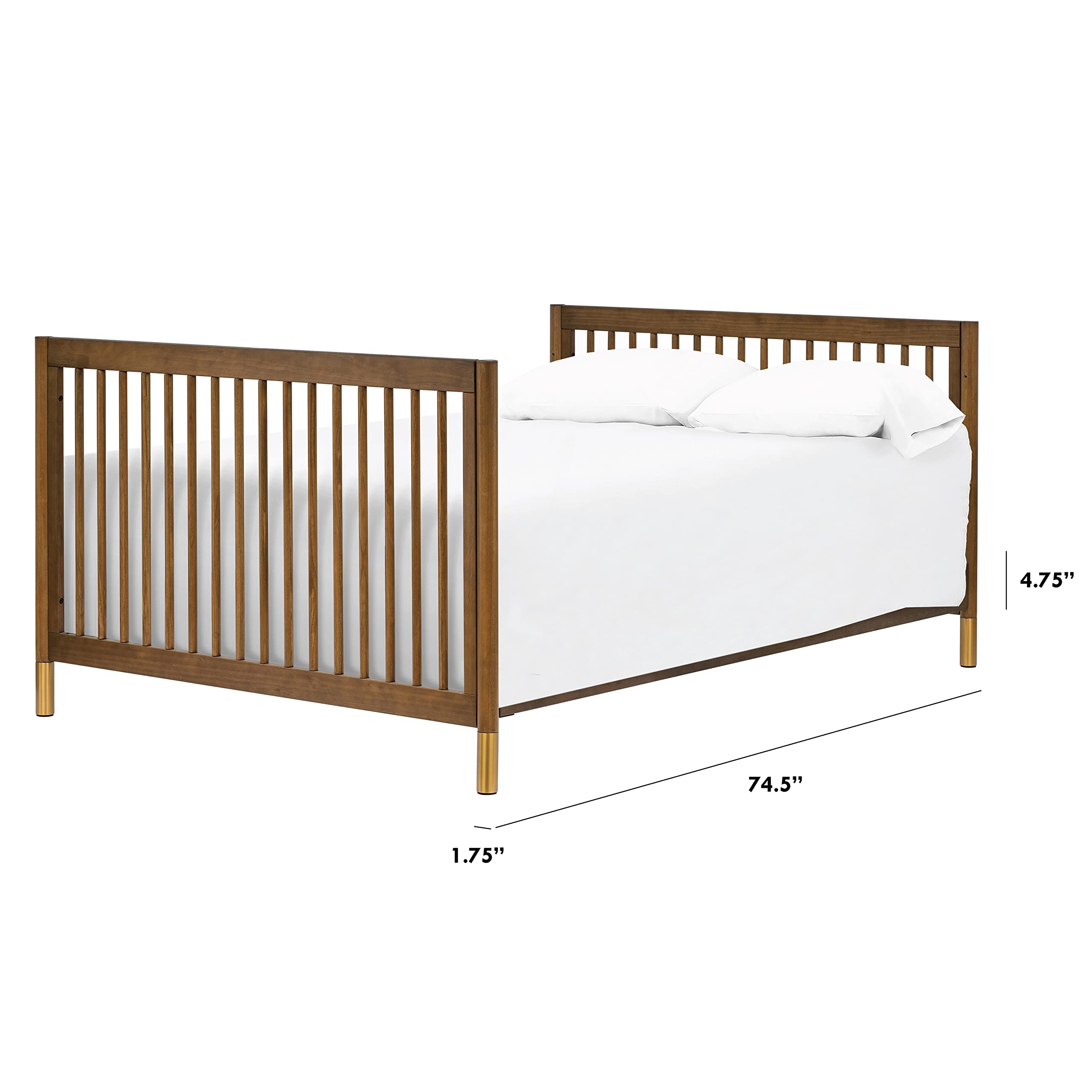 DaVinci Hidden Hardware Twin/Full-Size Bed Conversion Kit (M5789) in Natural Walnut