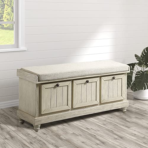 Lexicon Berryessa Lift-Top Storage Bench, Distressed White