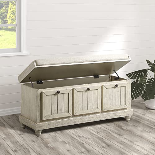 Lexicon Berryessa Lift-Top Storage Bench, Distressed White