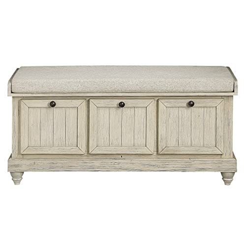 Lexicon Berryessa Lift-Top Storage Bench, Distressed White