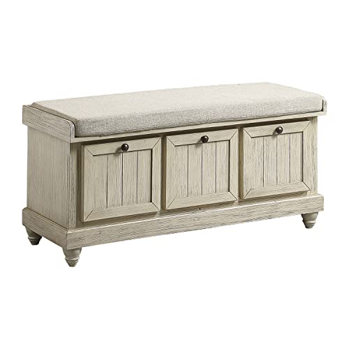 Lexicon Berryessa Lift-Top Storage Bench, Distressed White