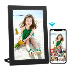 frameo digital picture frame 10.1 inch digital photo frame with 1920 * 1200 ips full hd touchscreen, 16gb wifi digital picture frame, share photos or videos instantly via frameo app from anywhere