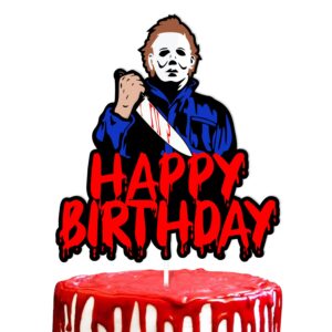 Culxfaiyr Have a Killer Cake Topper Horror Movie BIrthday Cake Decoration Murder Blood Knife Horrific theme Decor for Men Women Boys Girls Bday Party Event Anniversary Halloween Celebration Supplies